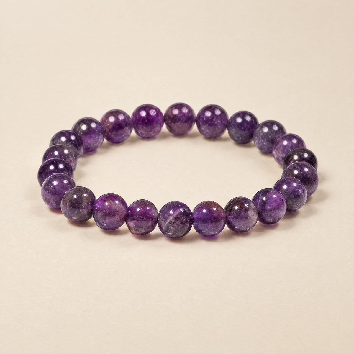 Amethyst bracelet, 8mm purple beads