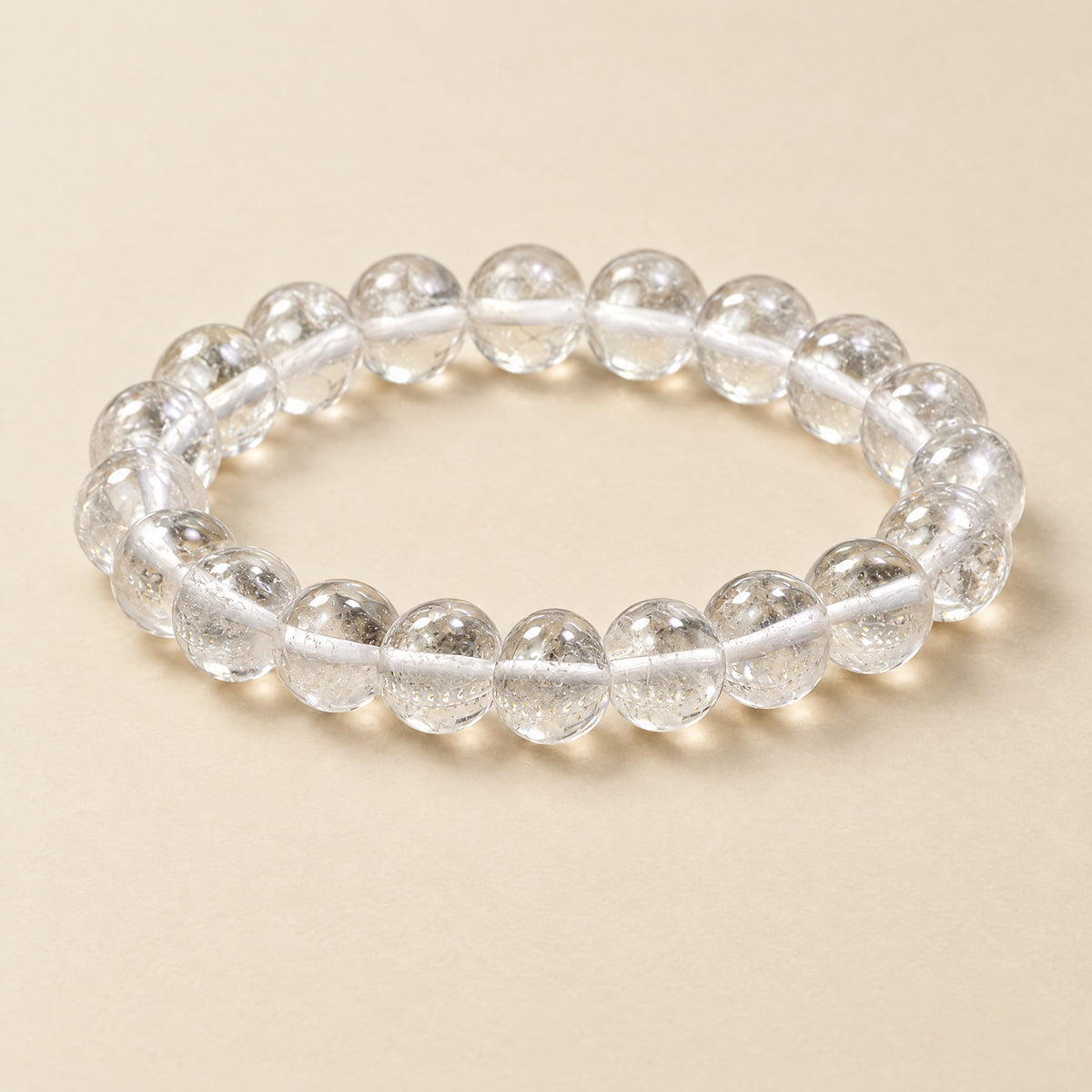 Clear quartz crystal bracelet, 8mm beads
