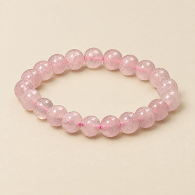 Rose quartz bracelet, 8mm pale pink beads