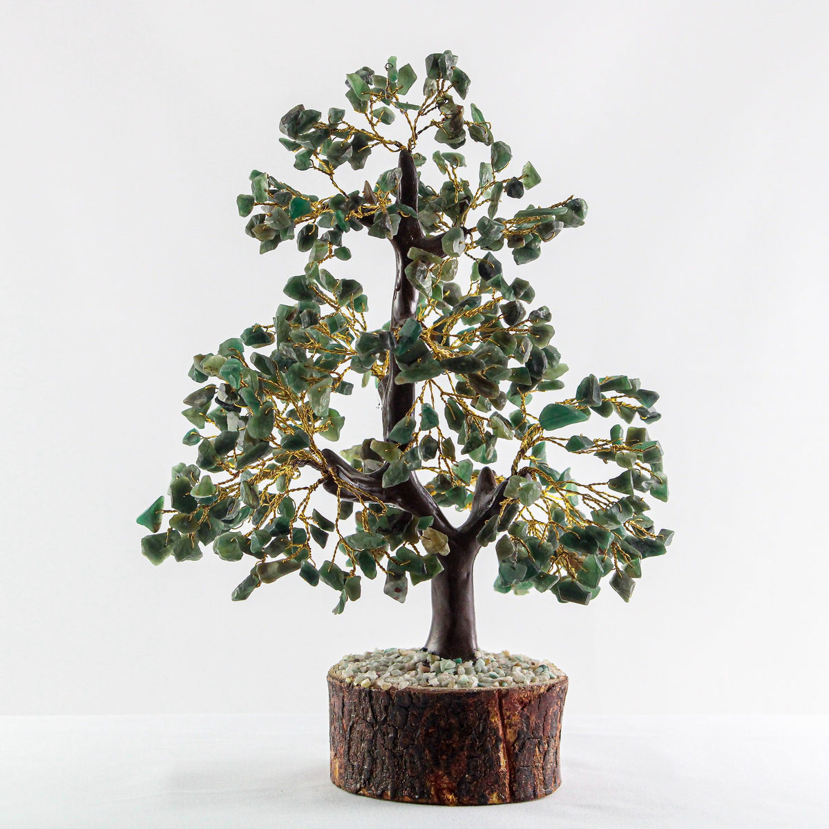 Unedited photo of the green aventurine gemstone tree