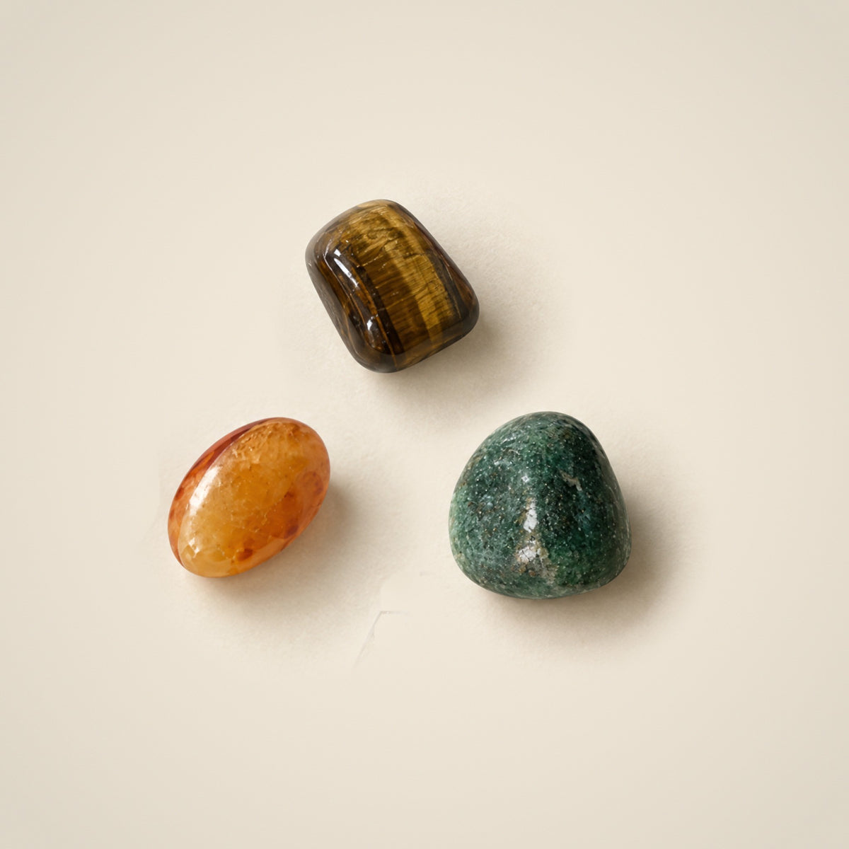 Abundance intention trio of tumbled stones