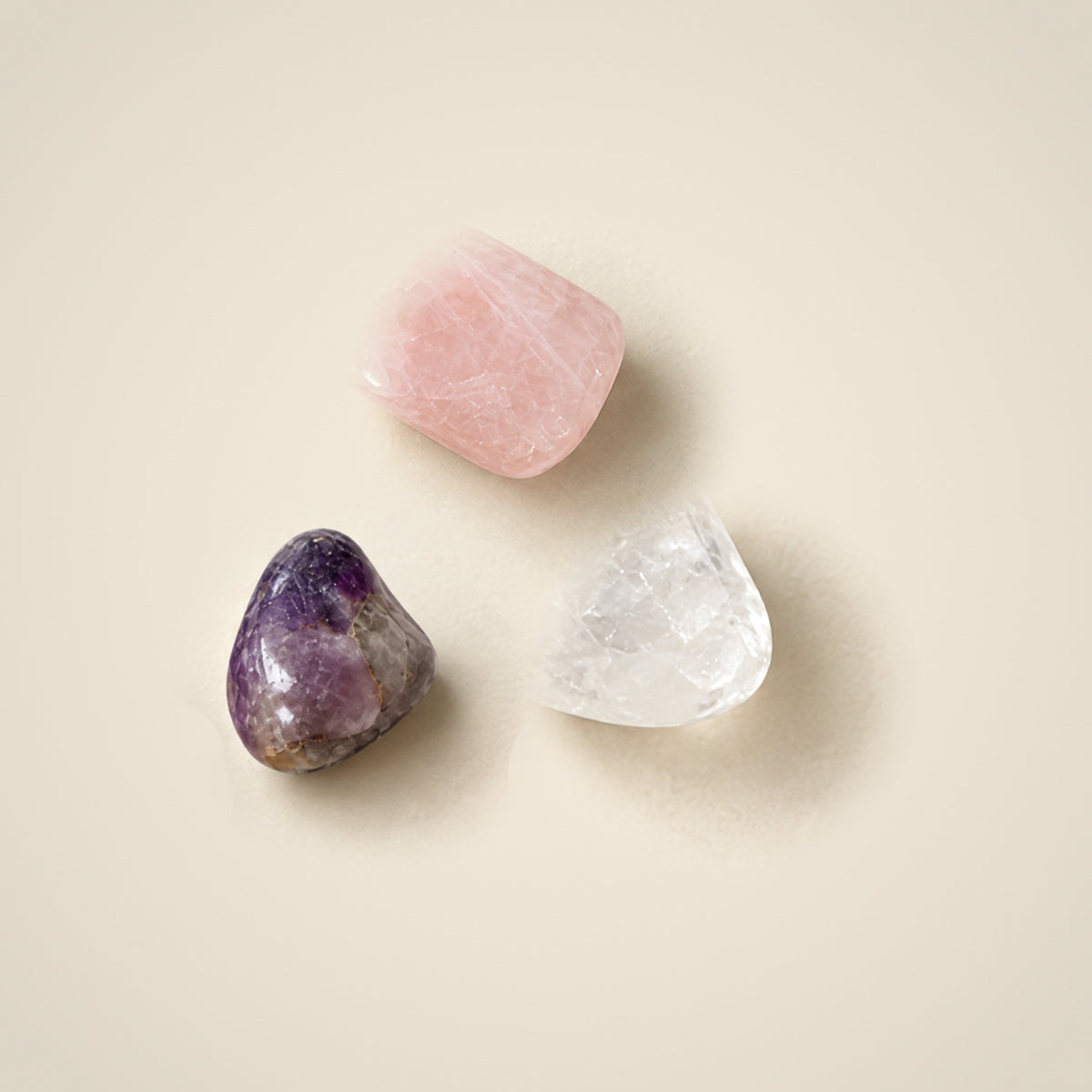 Love intention trio of tumbled stones
