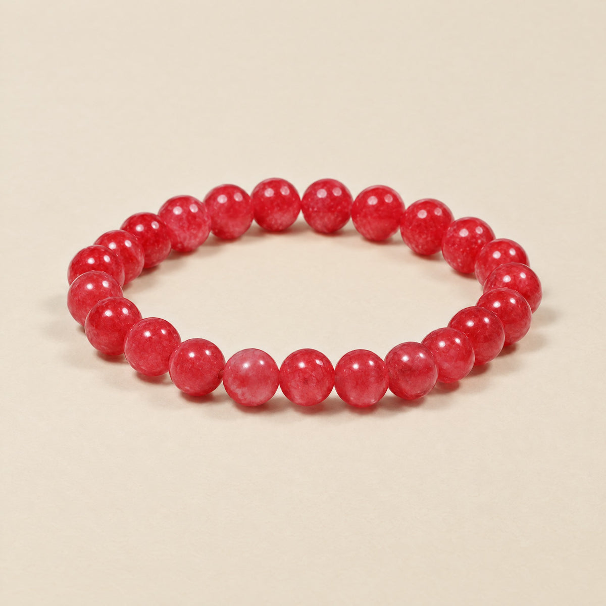 Cherry red onyx bracelet, 8mm beads