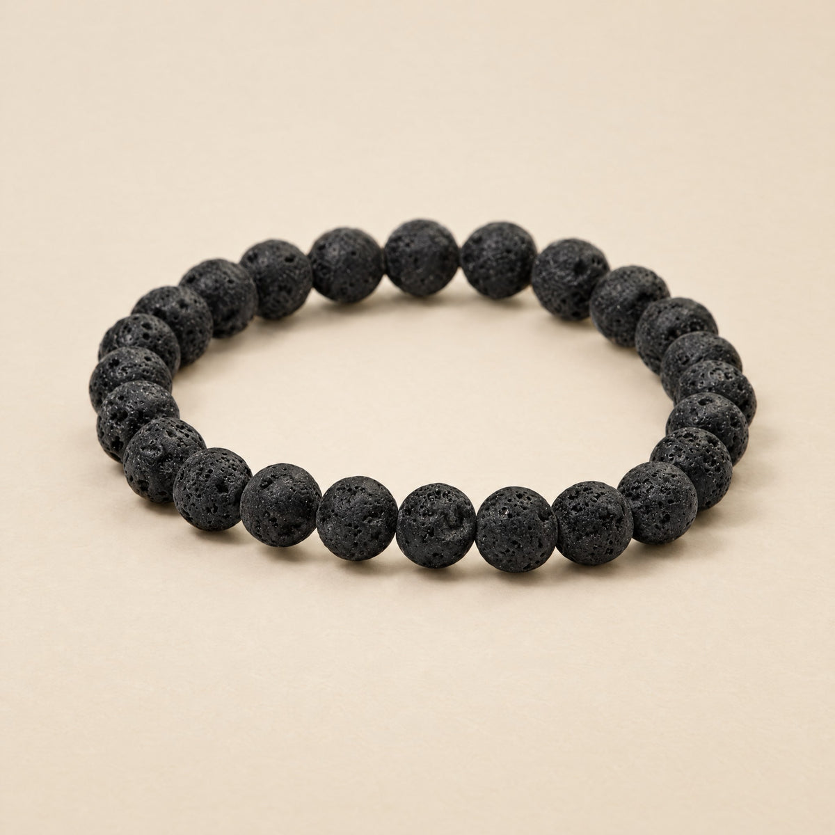 Black lava stone bracelet, 8mm beads