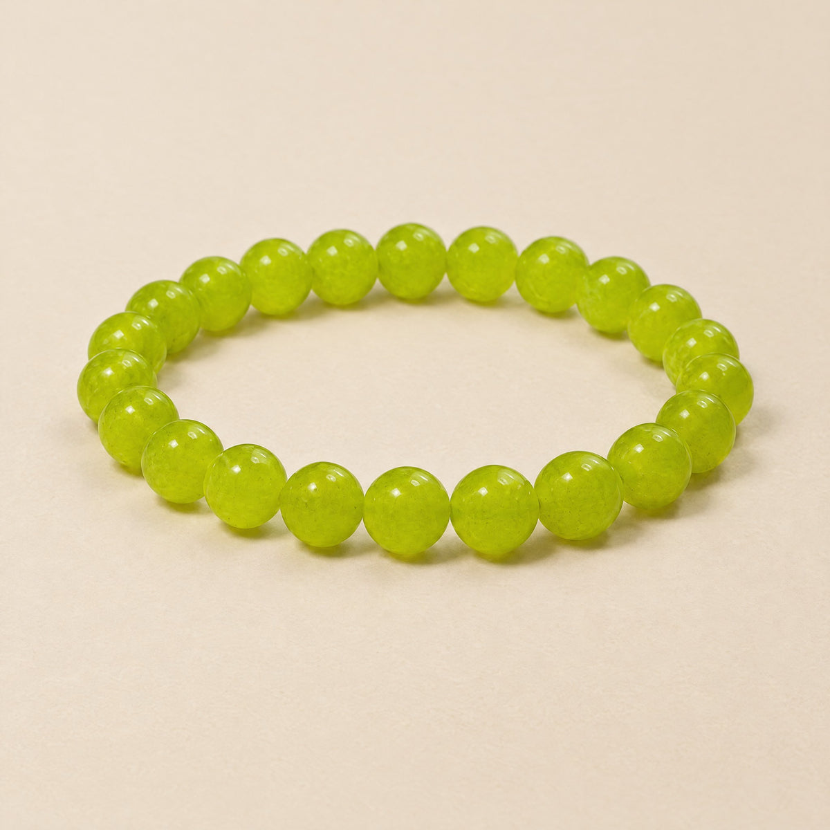 Lime onyx bracelet, 8mm bright green beads