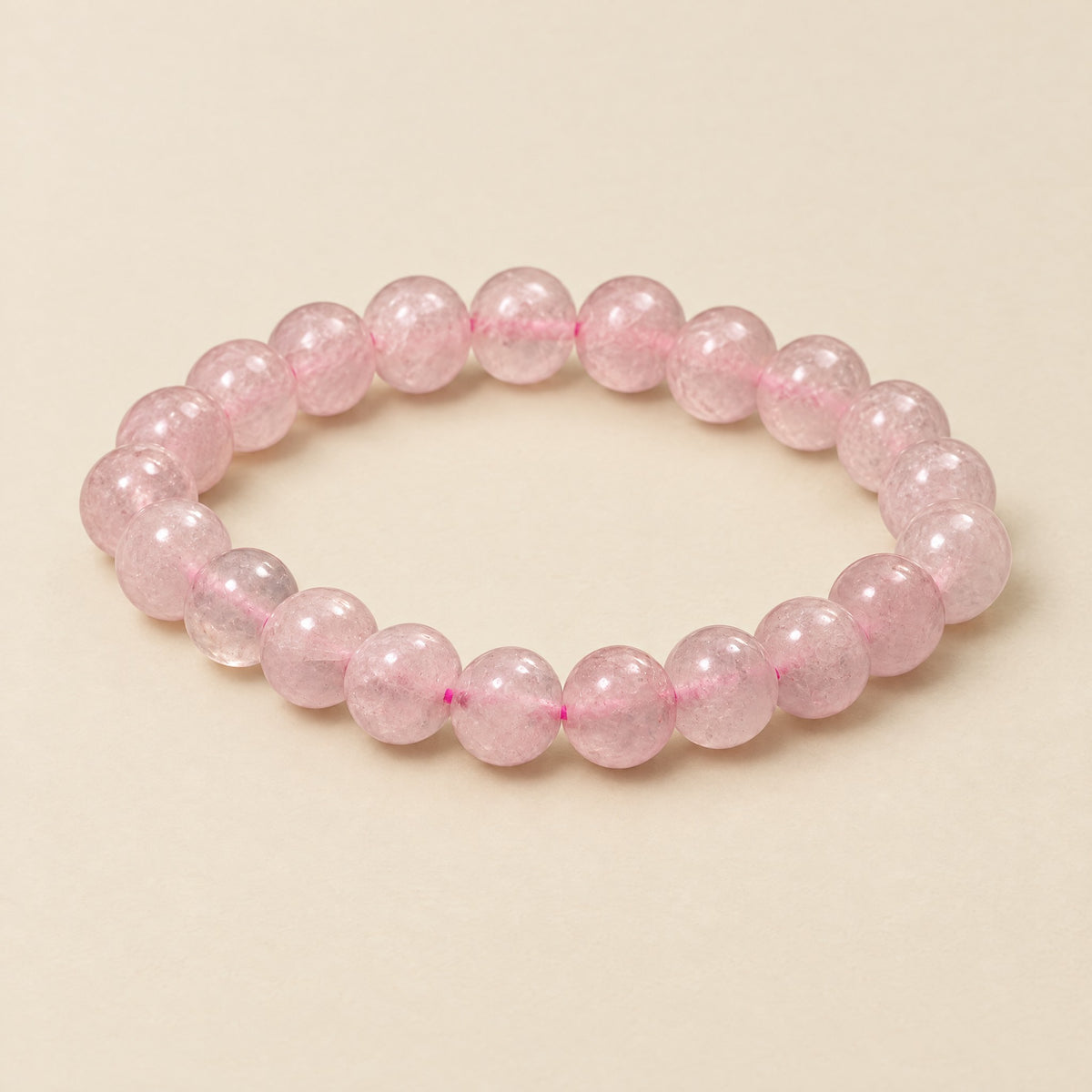 Rose quartz bracelet, 8mm pale pink beads
