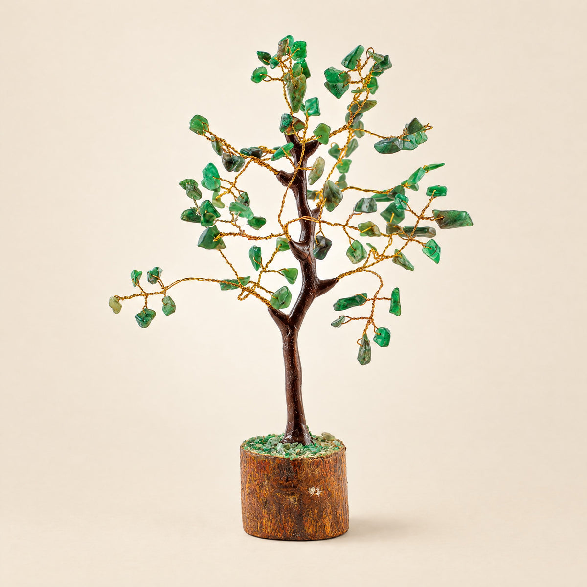 Green aventurine crystal tree, 100 chips, front view