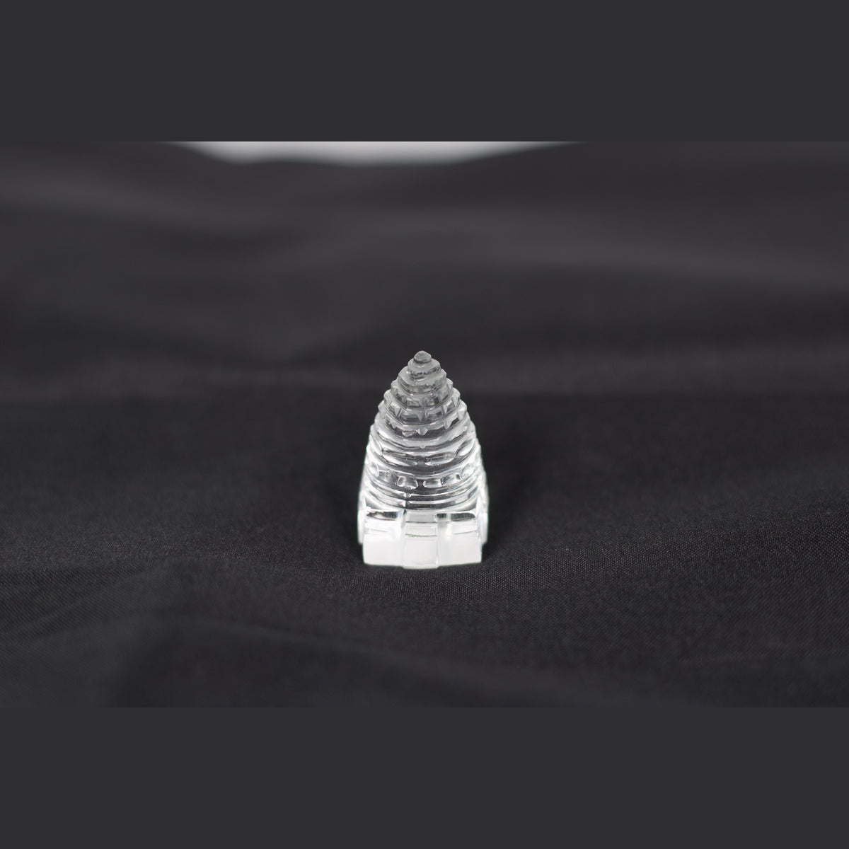 Unedited photo of the 1.5 inch crystal quartz Sri Yantra