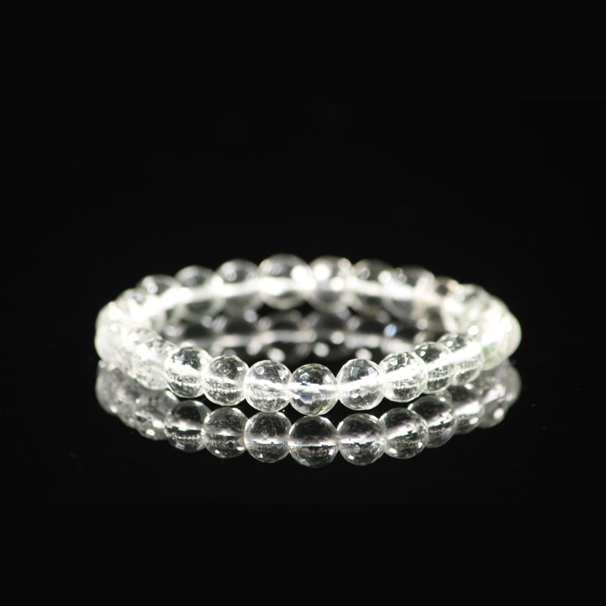 Unedited photo of the faceted clear quartz crystal bracelet