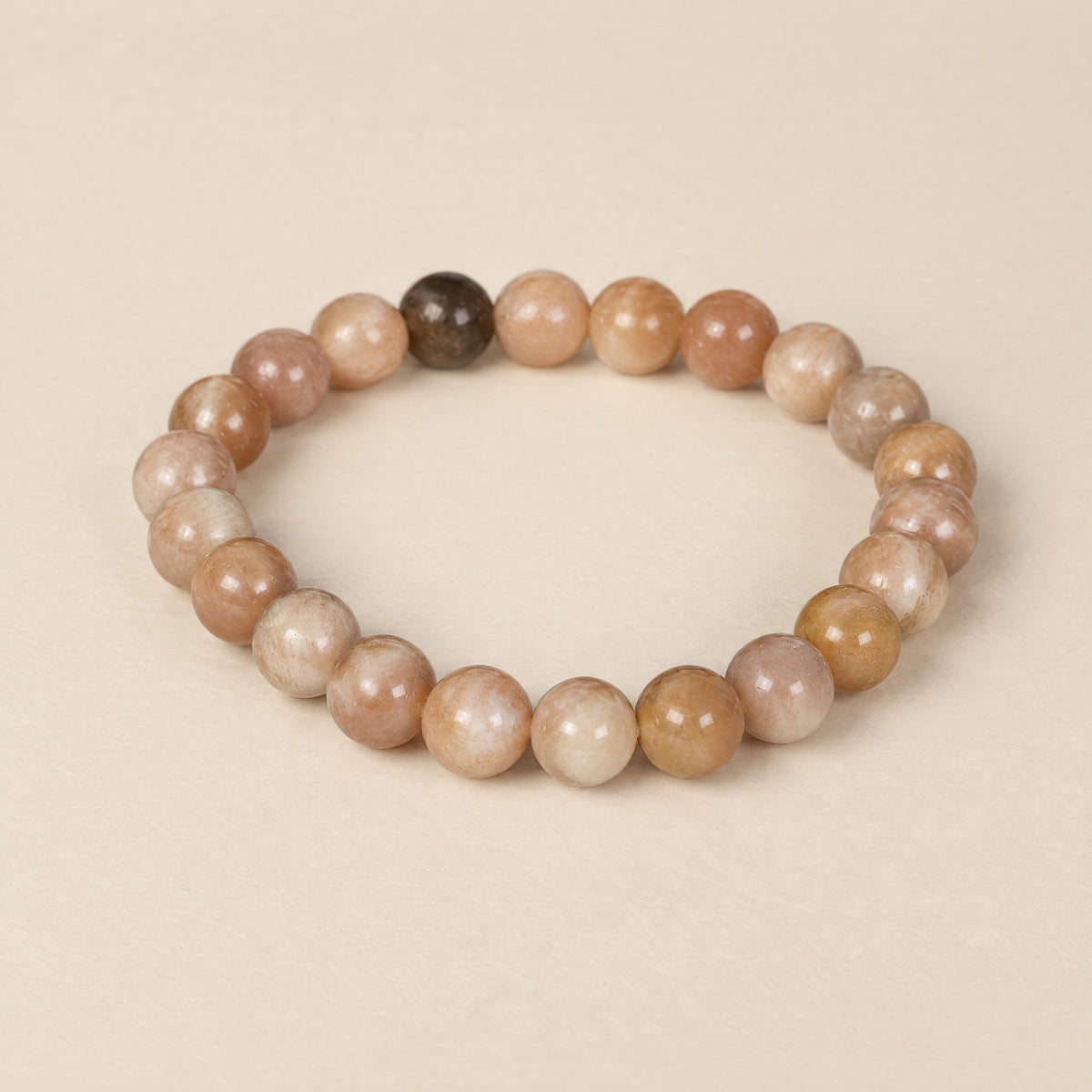 Moonstone Bracelet: peach moonstone beads