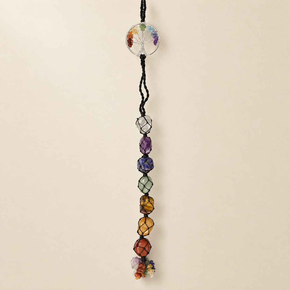 7 chakra tree of life crystal hanging