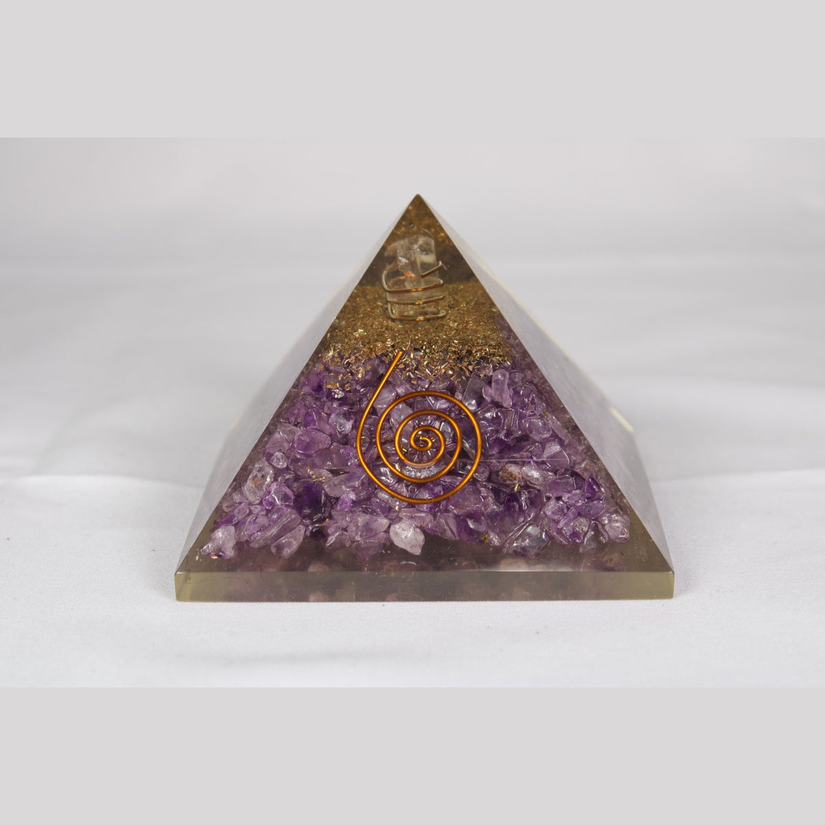 Unedited photo of the amethyst orgone pyramid