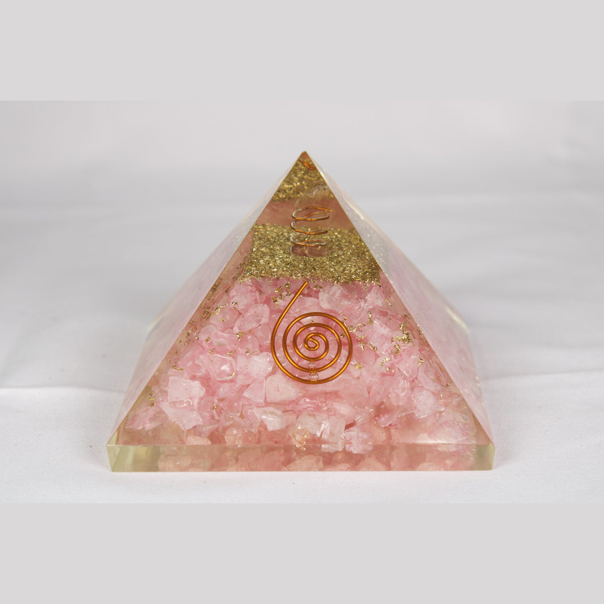 Unedited photo of the rose quartz orgone pyramid