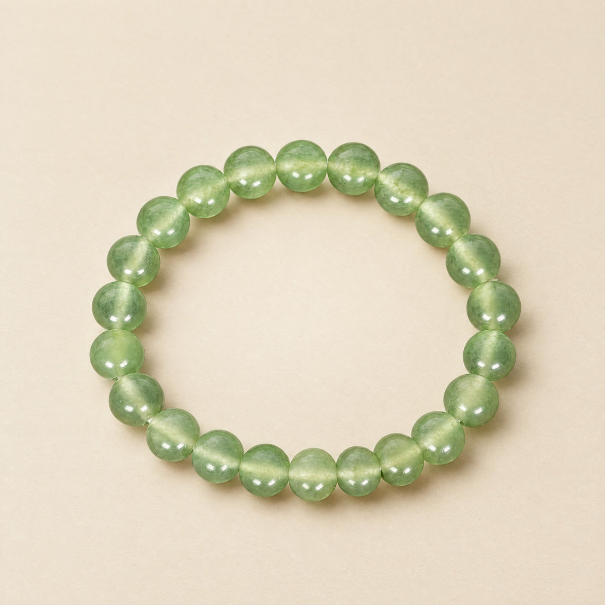Light Green Onyx Bracelet: translucent light green onyx beads