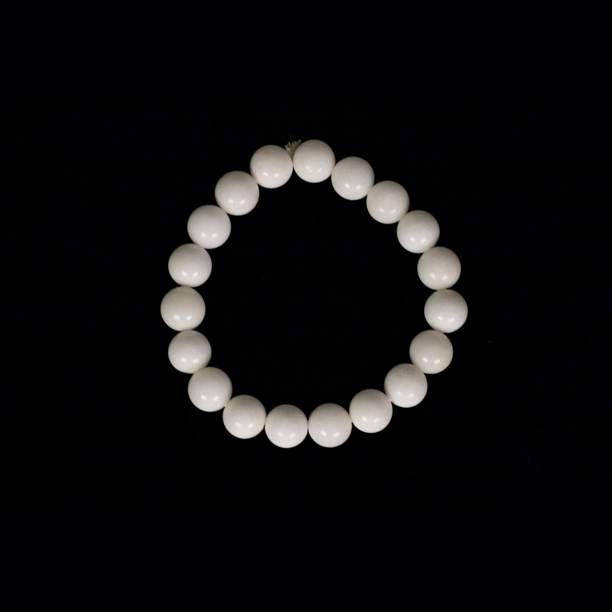 Unedited photo of the white agate big beads bracelet