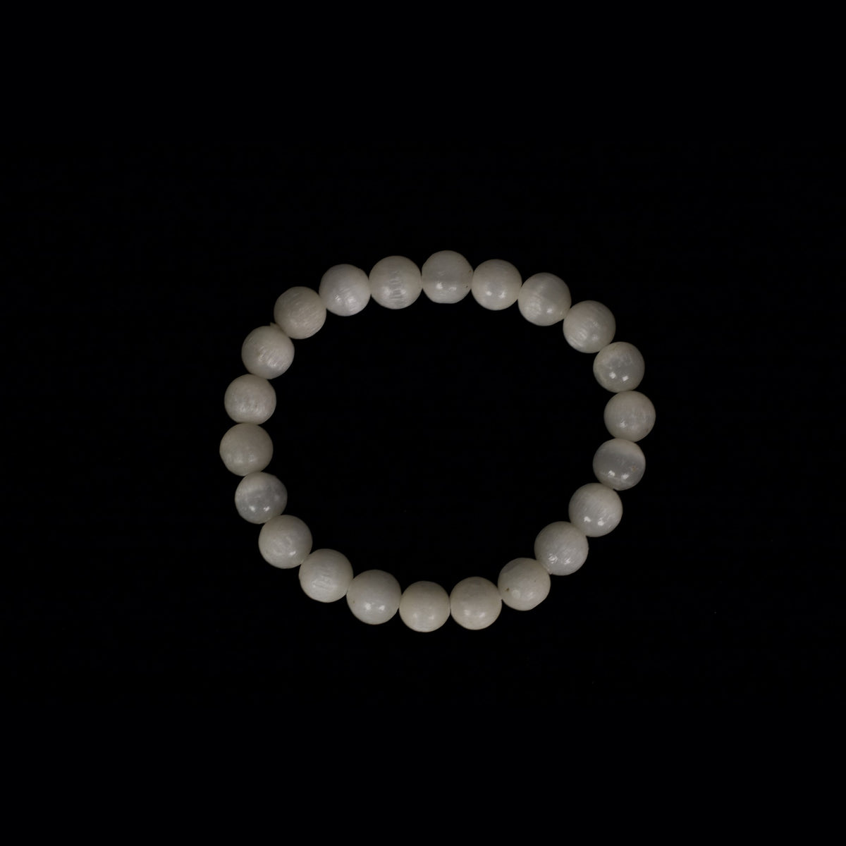 Unedited photo of the selenite bracelet