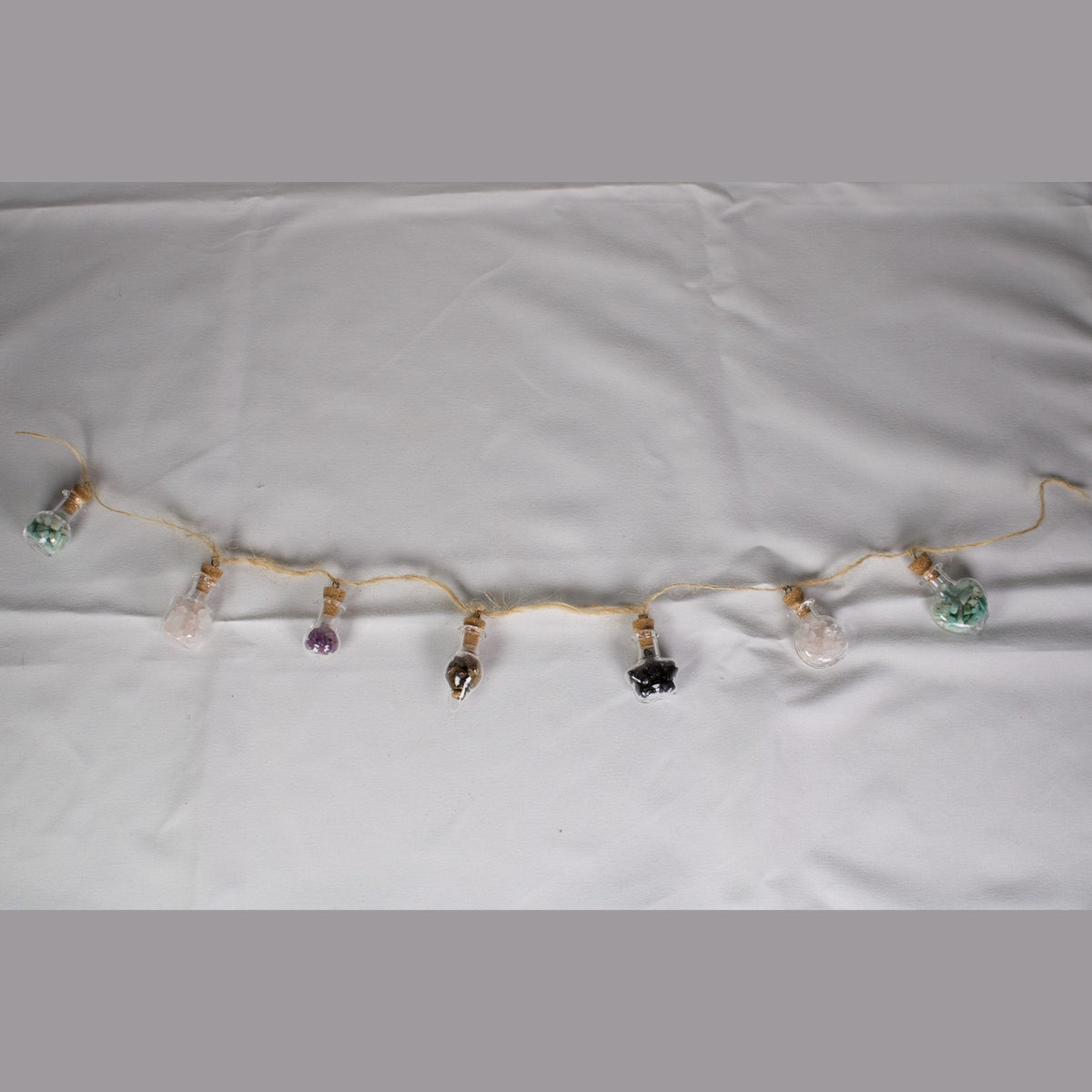 Unedited photo of the crystal wish bottle garland