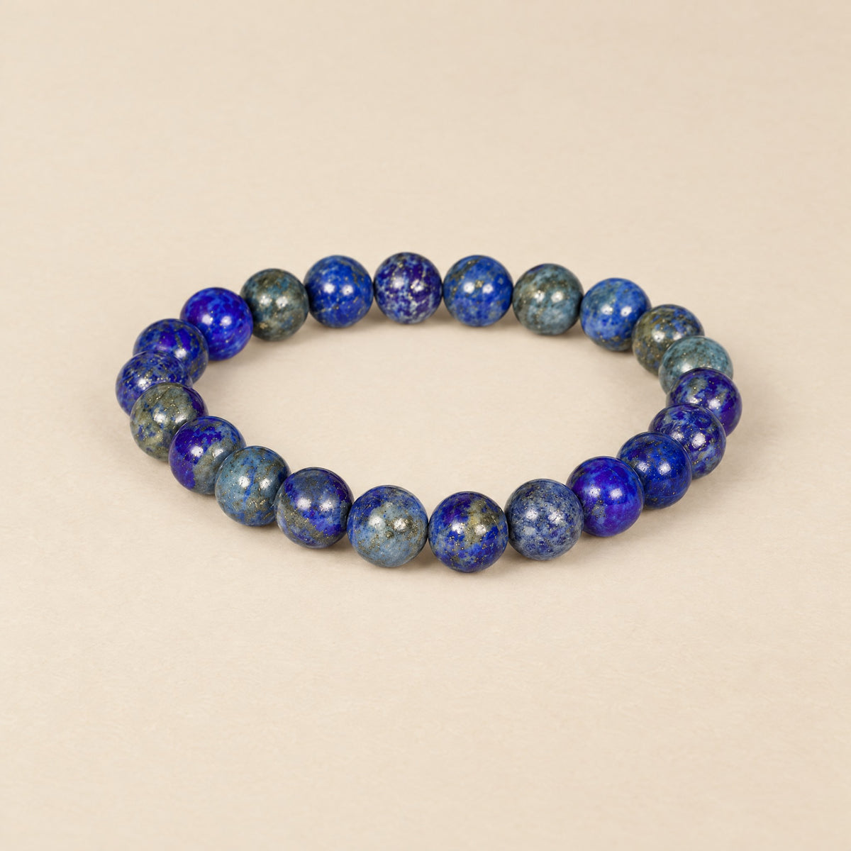 Lapis Lazuli Bracelet: royal blue lapis lazuli beads with gold flecks