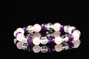 Amethyst, Crystal and Rose Quartz Bracelet Mix