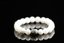 White Agate with Buddha Bracelet