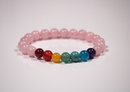 Seven Chakra and Rose Quartz Bracelet