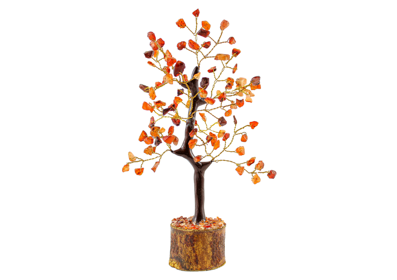 Carnelian Gemstone Tree | Golden Wire