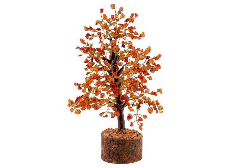 Carnelian Gemstone Tree | Golden Wire