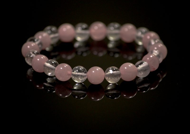 Crystal and Rose Quartz Bracelet Mix