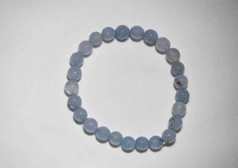 Faceted Light Blue Onyx Bracelet