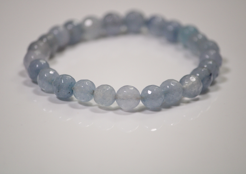 Faceted Light Blue Onyx Bracelet