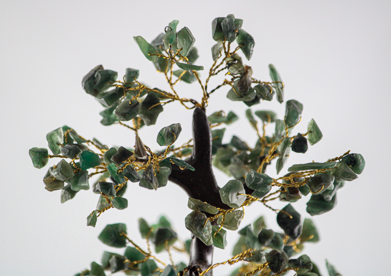 Green Jade Gemstone Tree | Golden Wire