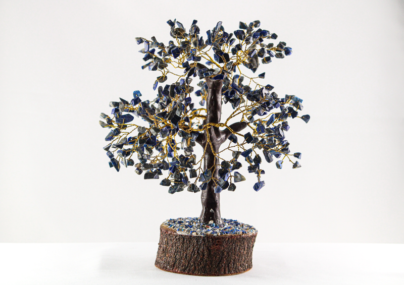 Lapis Gemstone Tree | Golden Wire