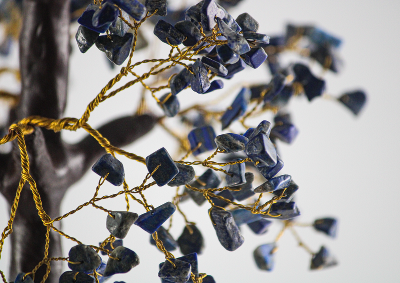 Lapis Gemstone Tree | Golden Wire