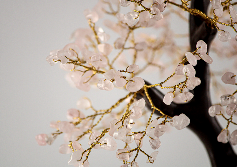 Rose Quartz Gemstone Tree | Golden Wire