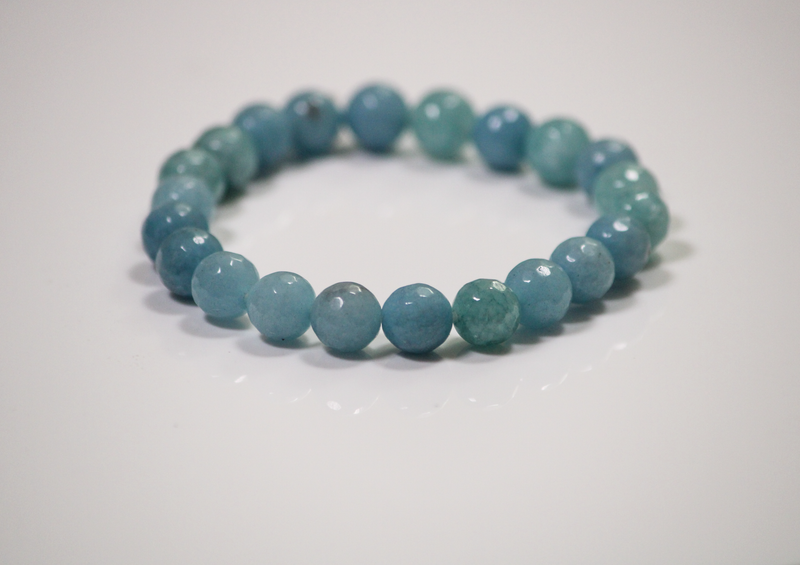 Faceted Sea Blue Onyx Bracelet