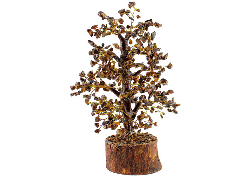 Tiger Eye Gemstone Tree | Golden Wire